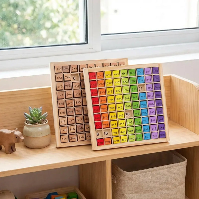 Tableau Multiplication Montessori Bois - Apprentissage Mathématiques