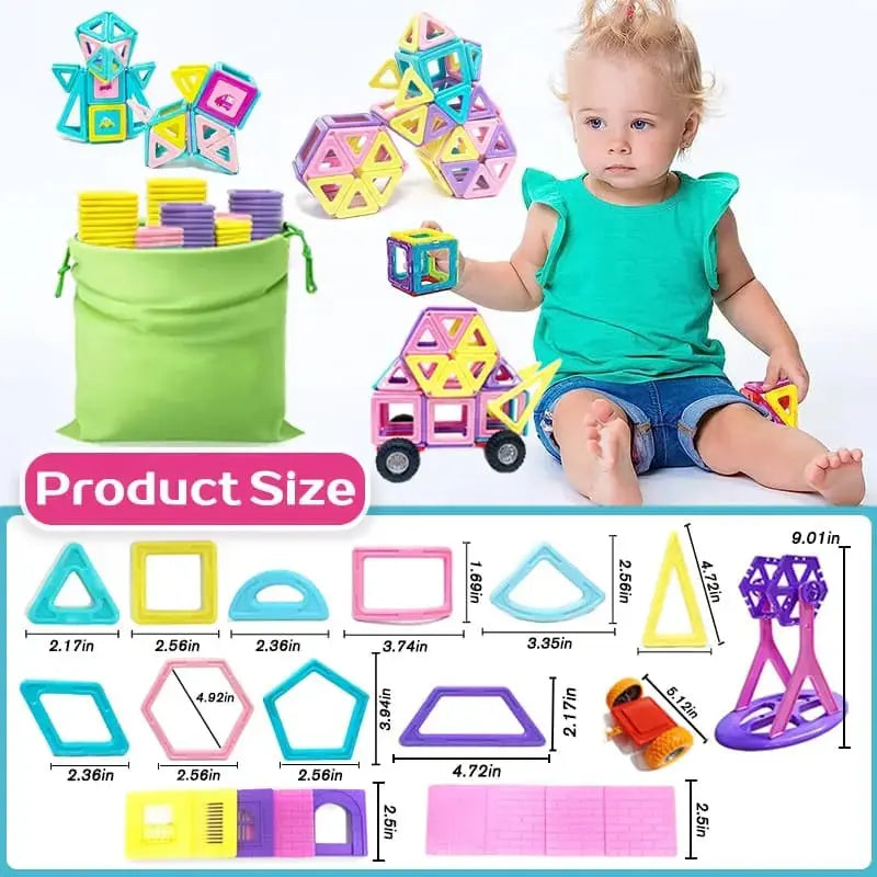 Un bébé joue avec un Jouet de Construction Magnétique Éducatif.