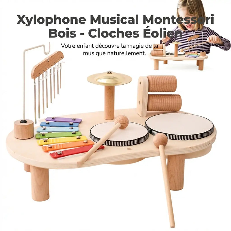 Xylophone Musical Montessori Bois - Cloches Éoliennes Éducatives