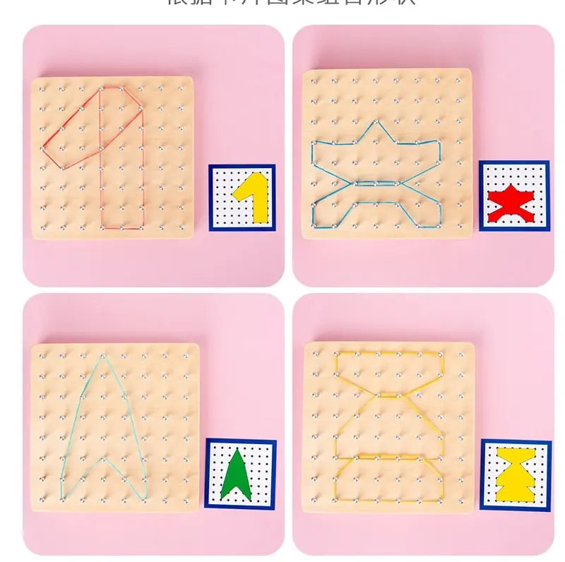 plaque montessori a elastiques shapes