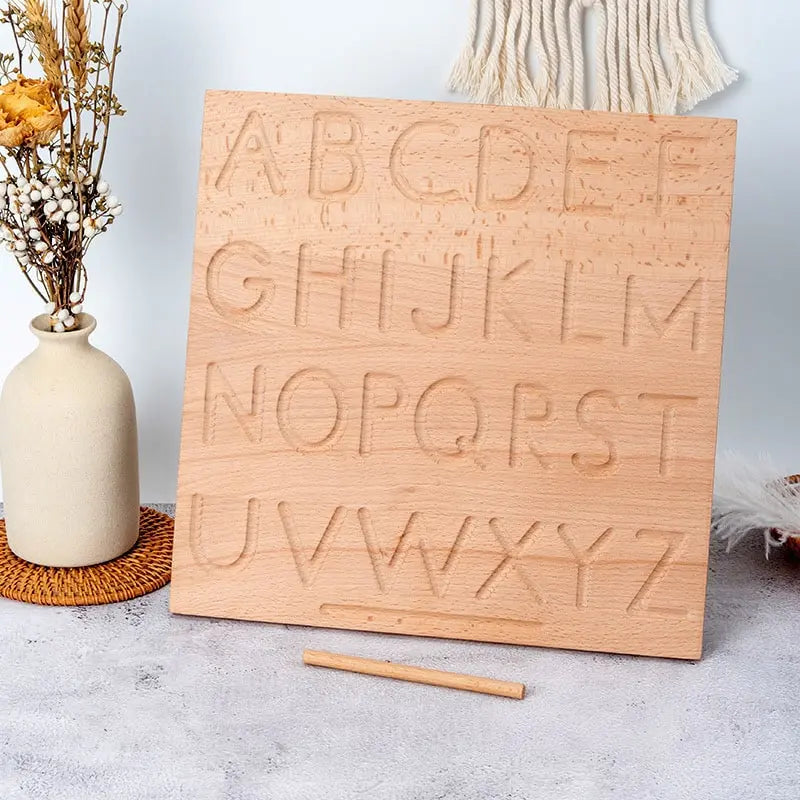 plateau bois lettres montessori lettrage