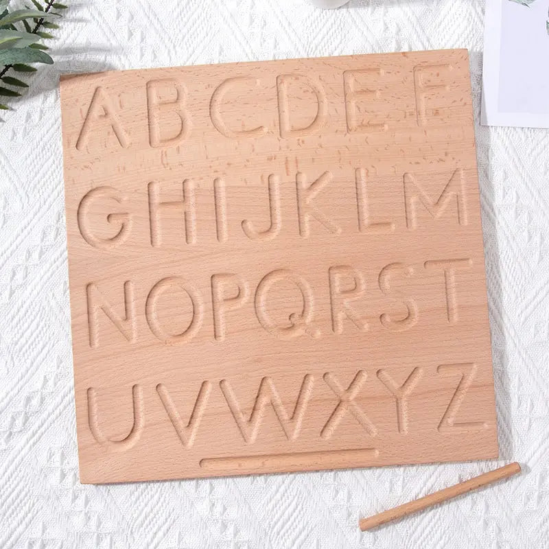 plateau bois lettres montessori
