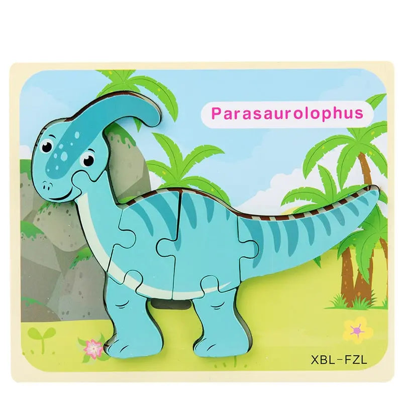 puzzle en bois cartoon dinosaure d
