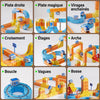 Neuf configurations : piste droite, piste magique, virages, croisement, etages, arche, boucle, vagues, bosse