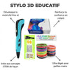 Stylo 3D Enfant - Kit Complet 200M Filament Rechargeable USB-C