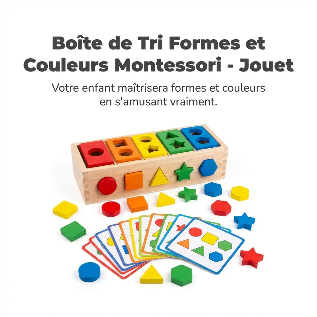 Boîte de Tri Formes et Couleurs Montessori - Jouet Éducatif