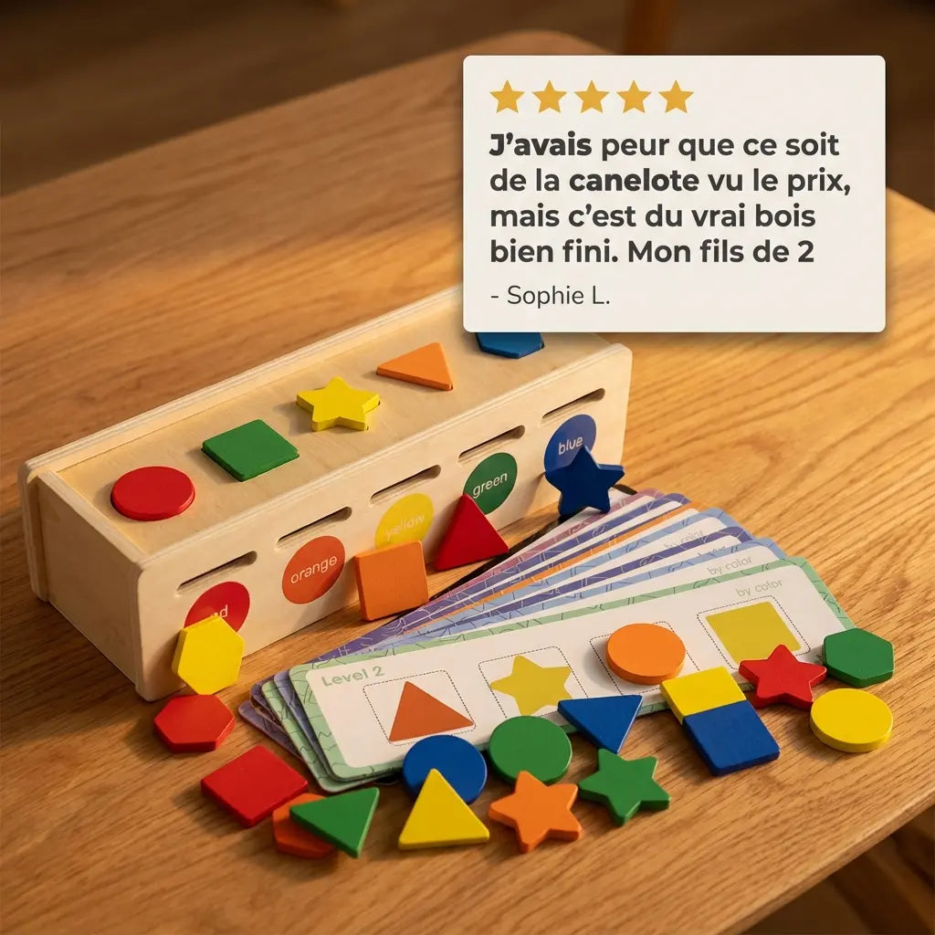 Boîte de Tri Formes et Couleurs Montessori - Jouet Éducatif