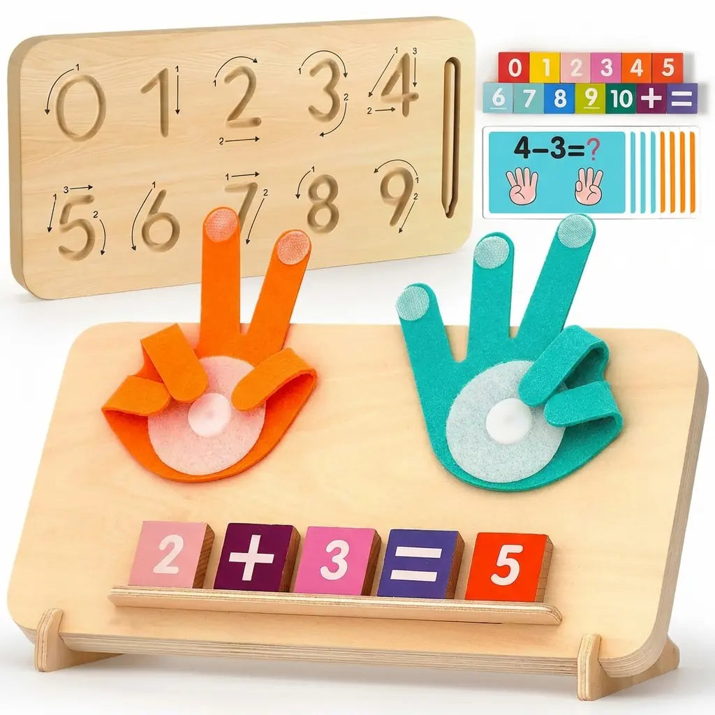 Planche Montessori Double Face - Traçage Chiffres & Comptage Doigts
