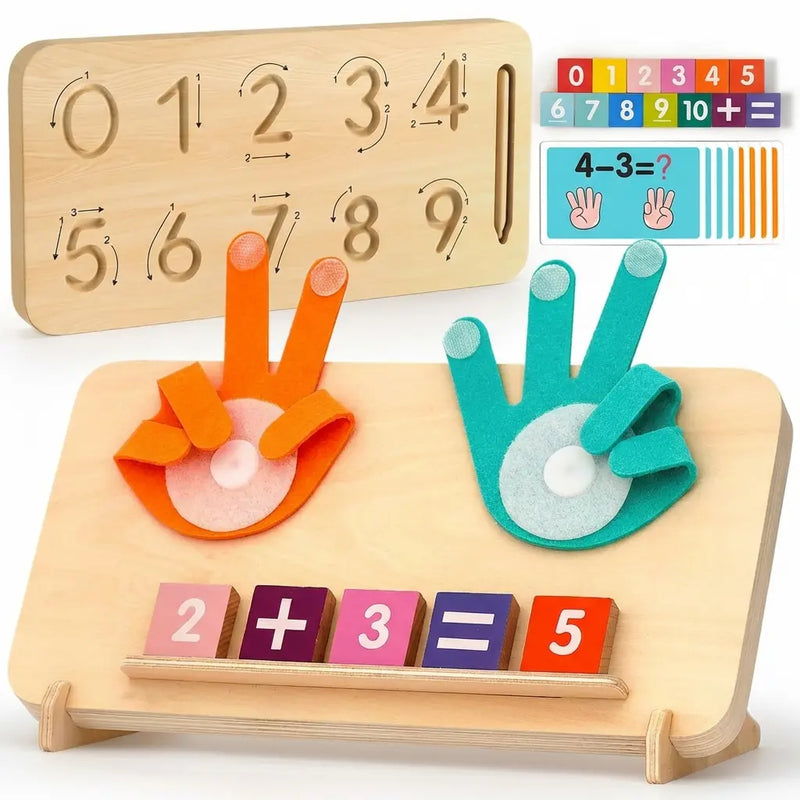 Planche Montessori Double Face - Traçage Chiffres & Comptage Doigts