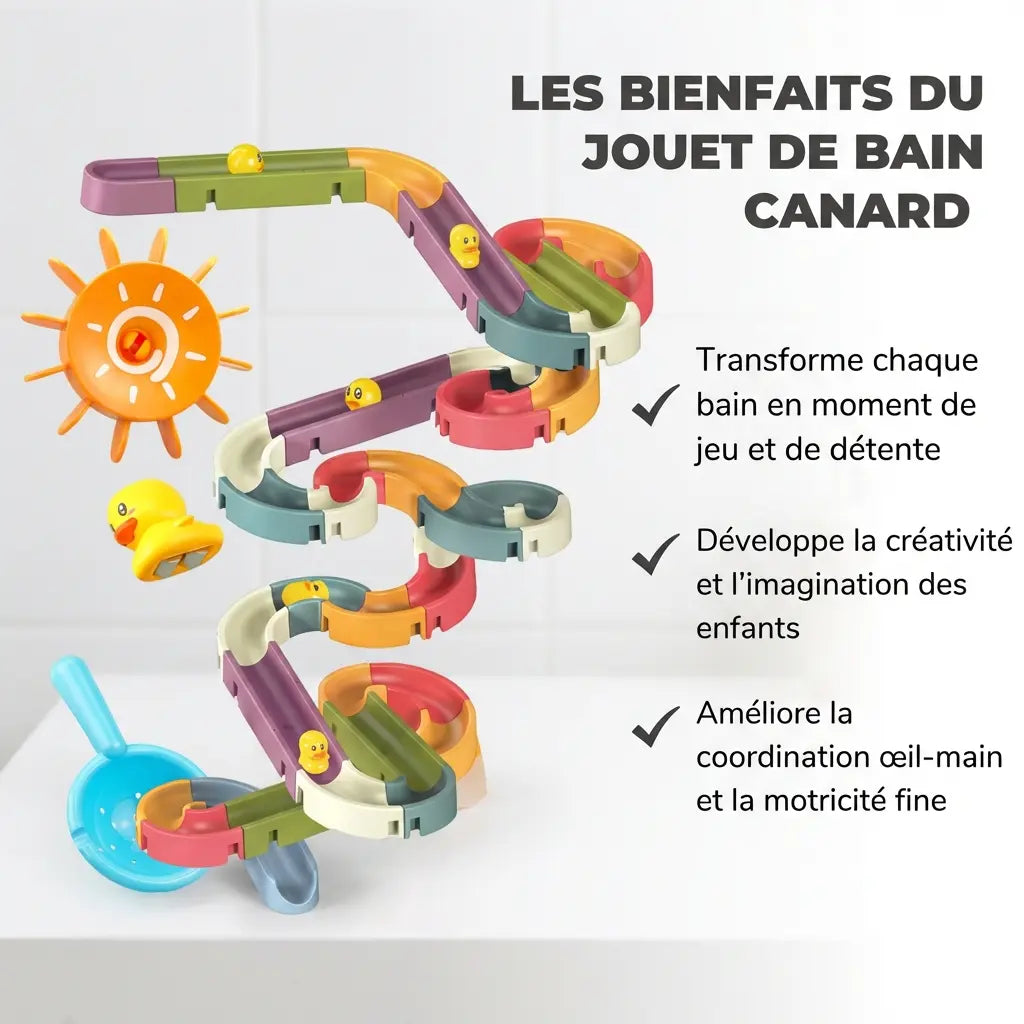 Duck and Slide - Jeu de Bain 34 Pièces pour Enfants 3-5 Ans