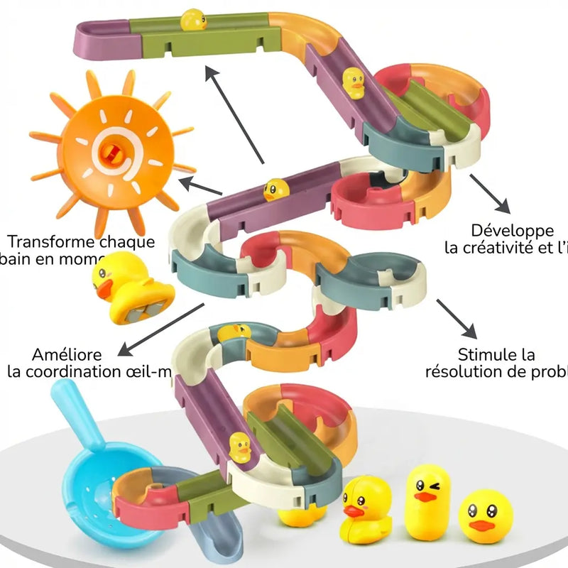 Duck and Slide - Jeu de Bain 34 Pièces pour Enfants 3-5 Ans
