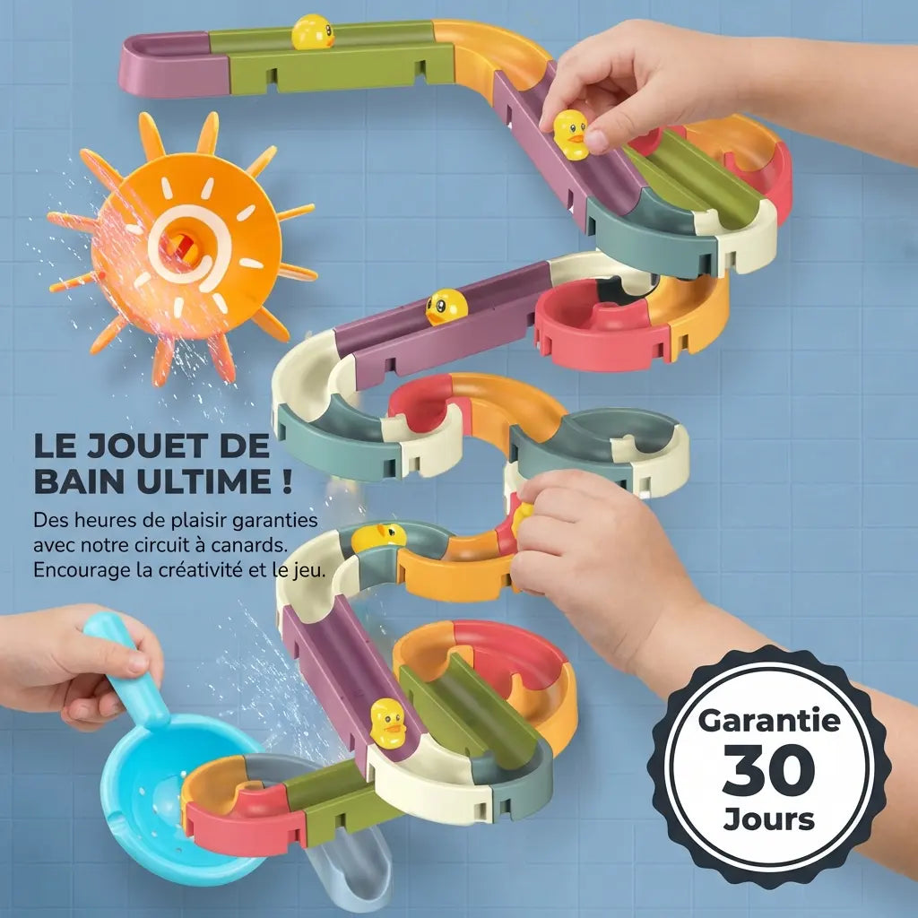 Duck and Slide - Jeu de Bain 34 Pièces pour Enfants 3-5 Ans