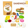 Kit de couture pour confectionner des sandwichs en feutre, notamment du pain, du bacon, du fromage, des légumes et des œufs. Ce kit de couture pour enfants est livré avec emballage et outils de couture : idéal pour des créations DIY créatives !.