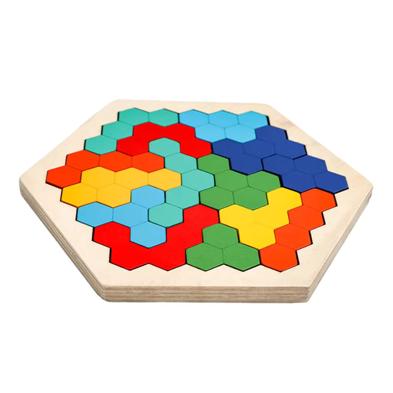 Tangram en Bois - Hexagone