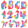 Un ensemble de Tangram Magnétique sur fond blanc.