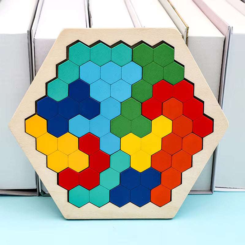 Tangram en Bois - Hexagone