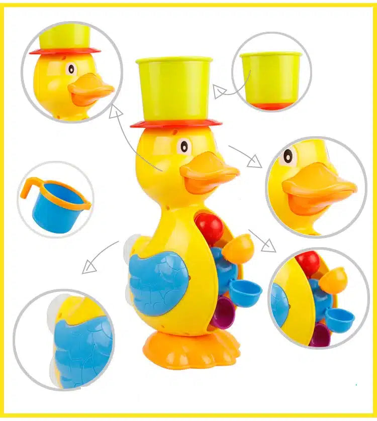 Un Jouet de Bain Déversoir à accrocher à la baignoire avec différentes parties du corps.