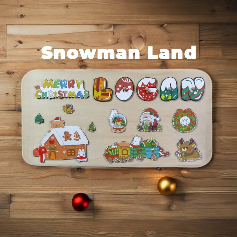 Puzzle de terre de bonhomme de neige.