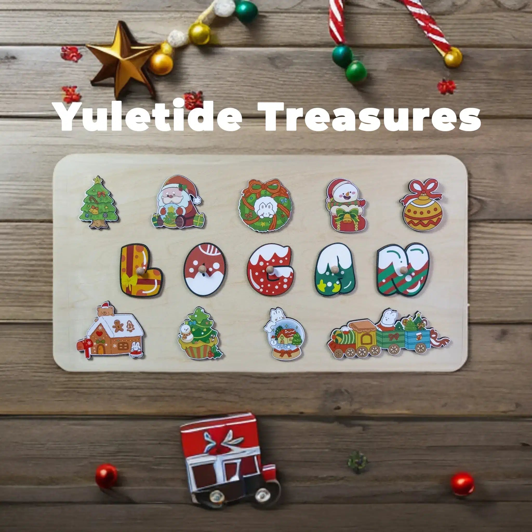 Puzzle en bois Trésors de Noël.