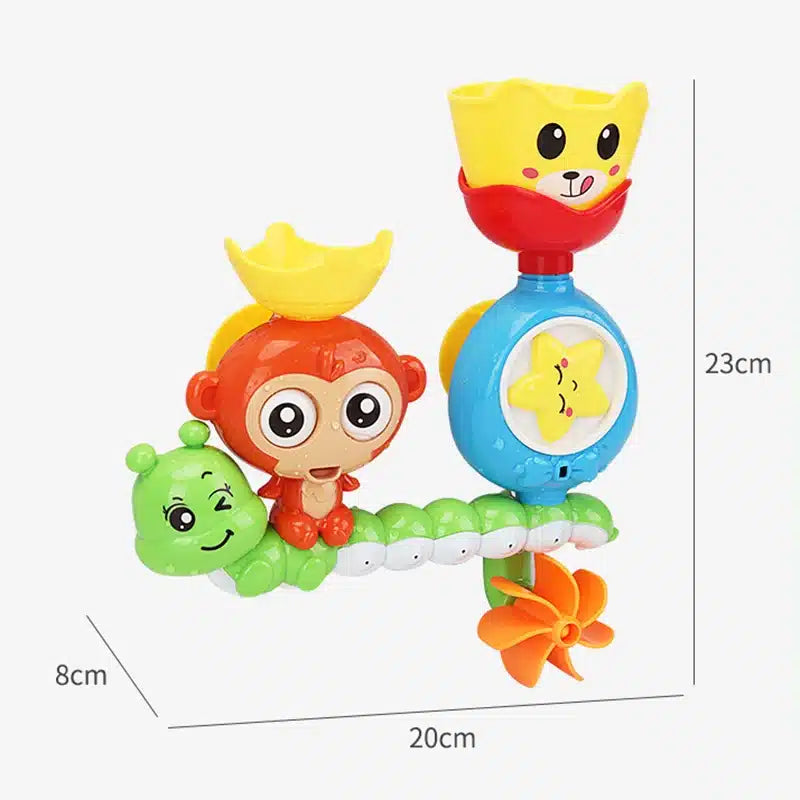 Ventouse de baignoire Jouet de Bain pour Bébé avec un singe et une grenouille dessus.