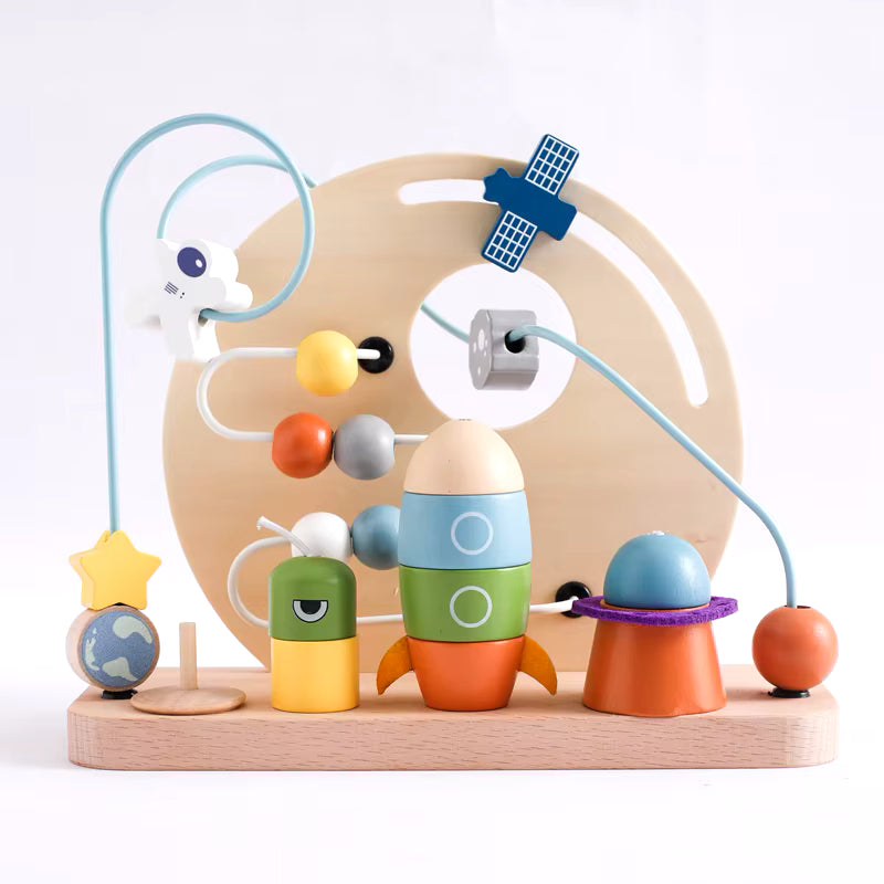 Boulier de l'espace en bois naturel
