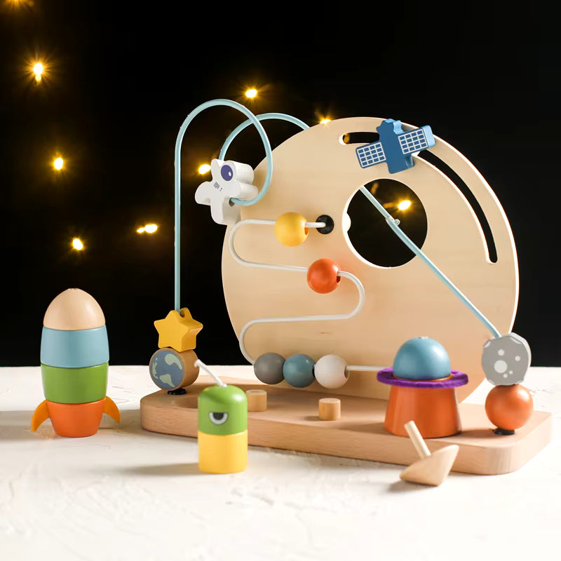 Boulier de l'espace en bois naturel