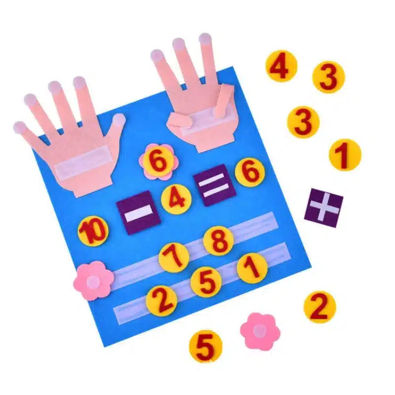Mains de Calcul en Feutrine - Apprendre à calculer avec les doigts