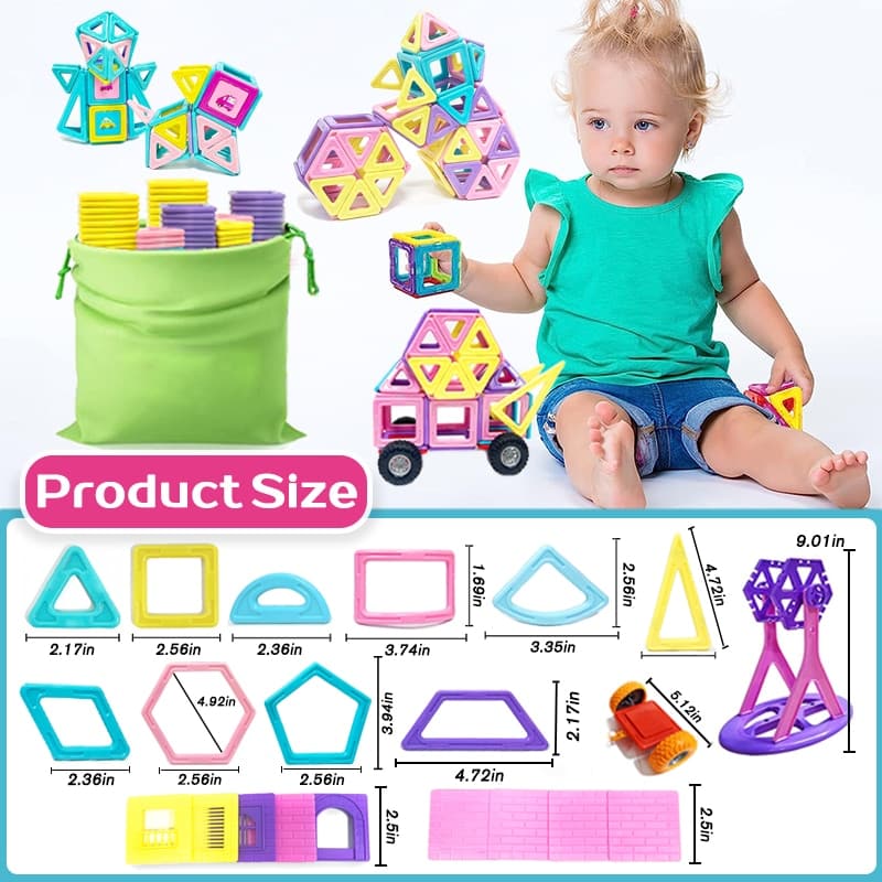 Un bébé joue avec un Jouet de Construction Magnétique Éducatif.
