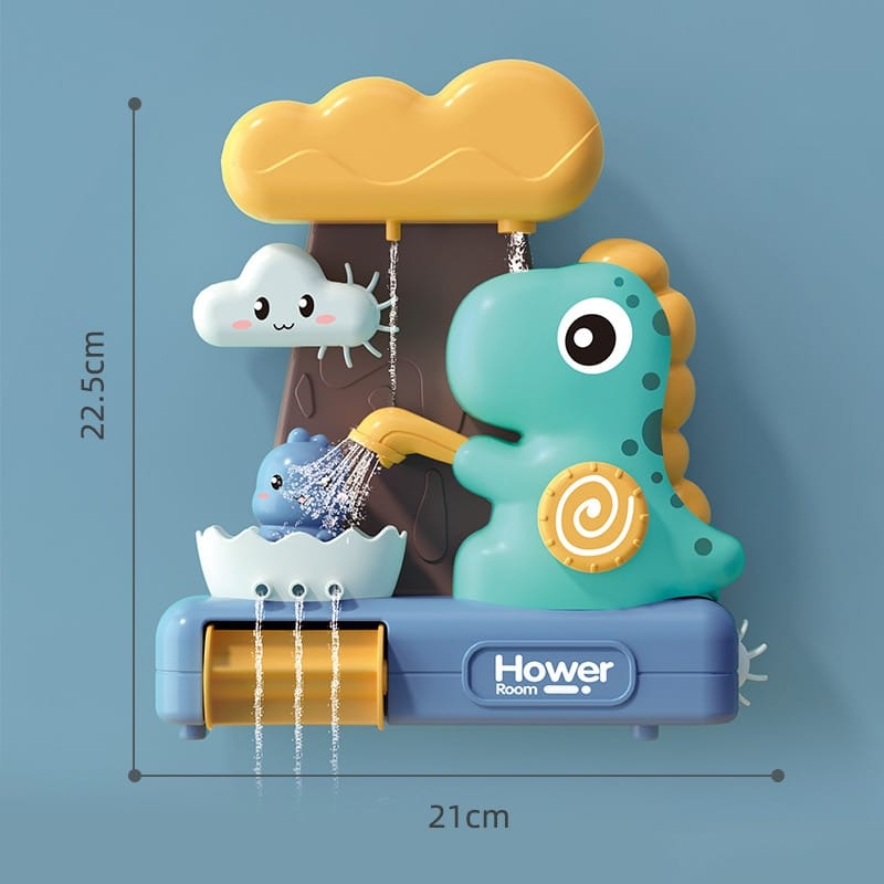 A Jouet de Bain Dinosaure - Arroseur Animaux avec un arroseur en forme de dinosaure dessus.