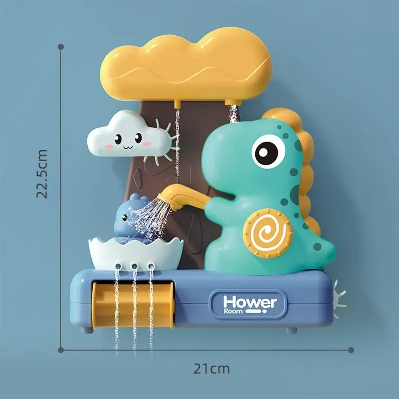 A Jouet de Bain Dinosaure - Arroseur Animaux avec un arroseur en forme de dinosaure dessus.