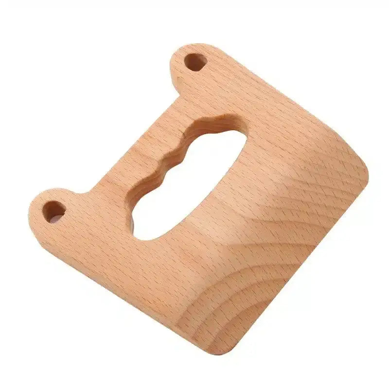 Un manche en bois sur fond blanc.