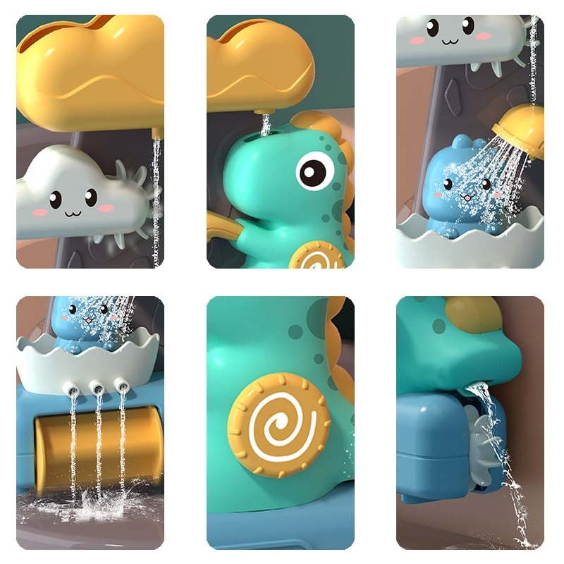 Une collection de pulvérisateurs de douche Jouet de Bain Dinosaure - Arroseur Animaux.