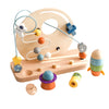 Le Boulier de l'espace en bois naturel est un charmant ensemble de jouets en bois comprenant un boulier avec des planètes et un astronaute, une fusée élégante et des pièces empilables vibrantes sur une base en bois naturel robuste, idéal pour les petits explorateurs fascinés par les aventures spatiales.
