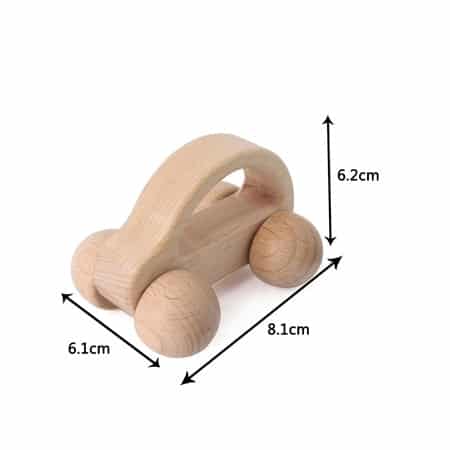 Un Anneau de Dentition en Bois - Voitures avec mensurations pour enfants.