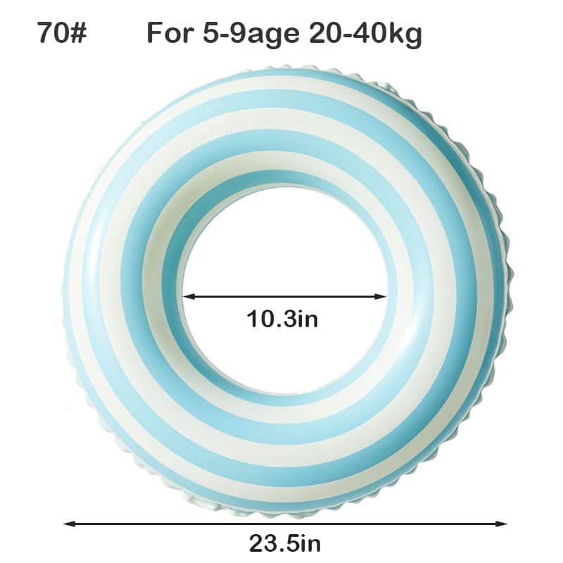 Une Bouée Gonflable 5 ans à 9 ans (20-40 Kg) avec mensurations pour les enfants de 5 à 9 ans.