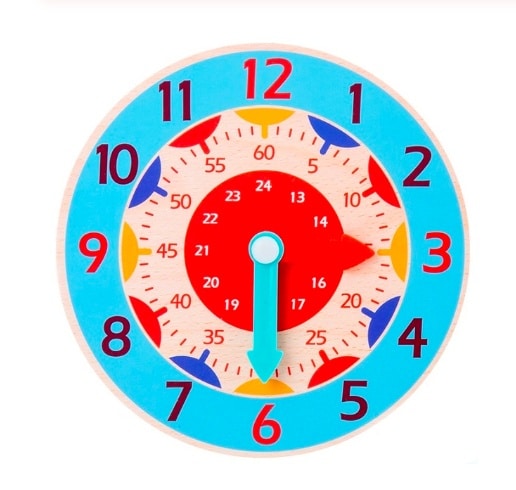 horloge coloree pour enfants h bleu clair