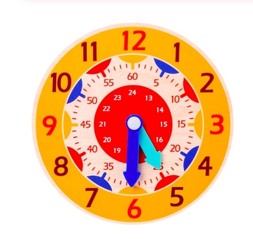 horloge coloree pour enfants h orange