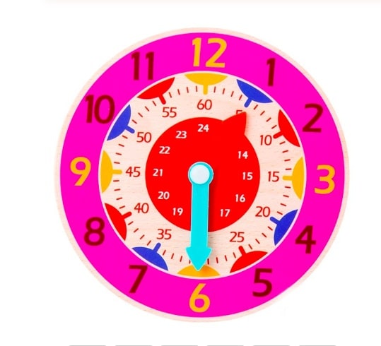 horloge coloree pour enfants h rose
