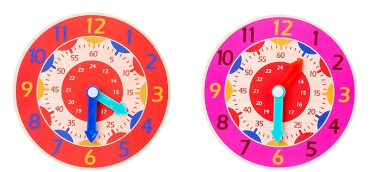 horloge coloree pour enfants h rouge rose