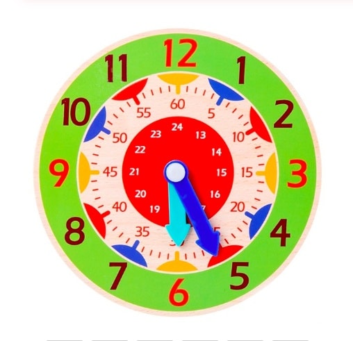 horloge coloree pour enfants h vert