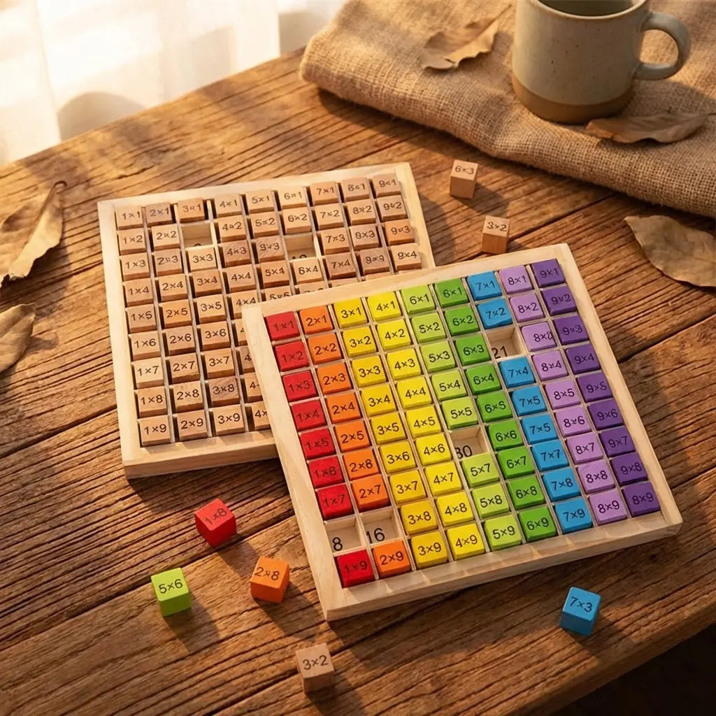 Tableau Multiplication Montessori Bois - Apprentissage Mathématiques