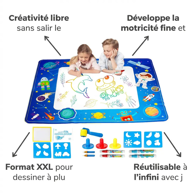 Tapis de Dessin Magique à l'Eau 100x80CM - Montessori Sans Tâche