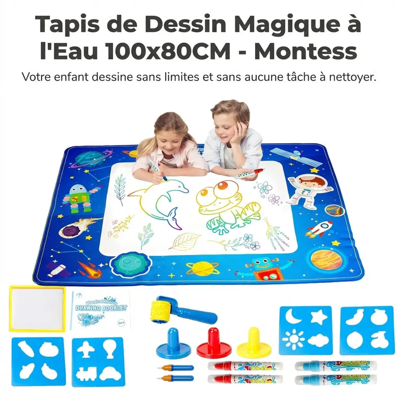 Tapis de Dessin Magique à l'Eau 100x80CM - Montessori Sans Tâche