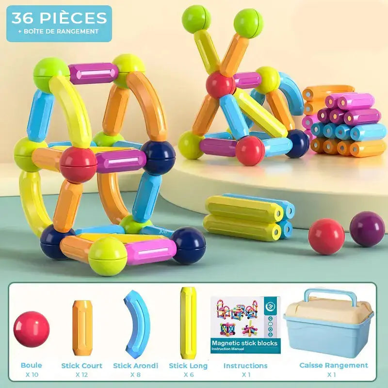 Un ensemble de blocs de construction colorés pour les enfants.