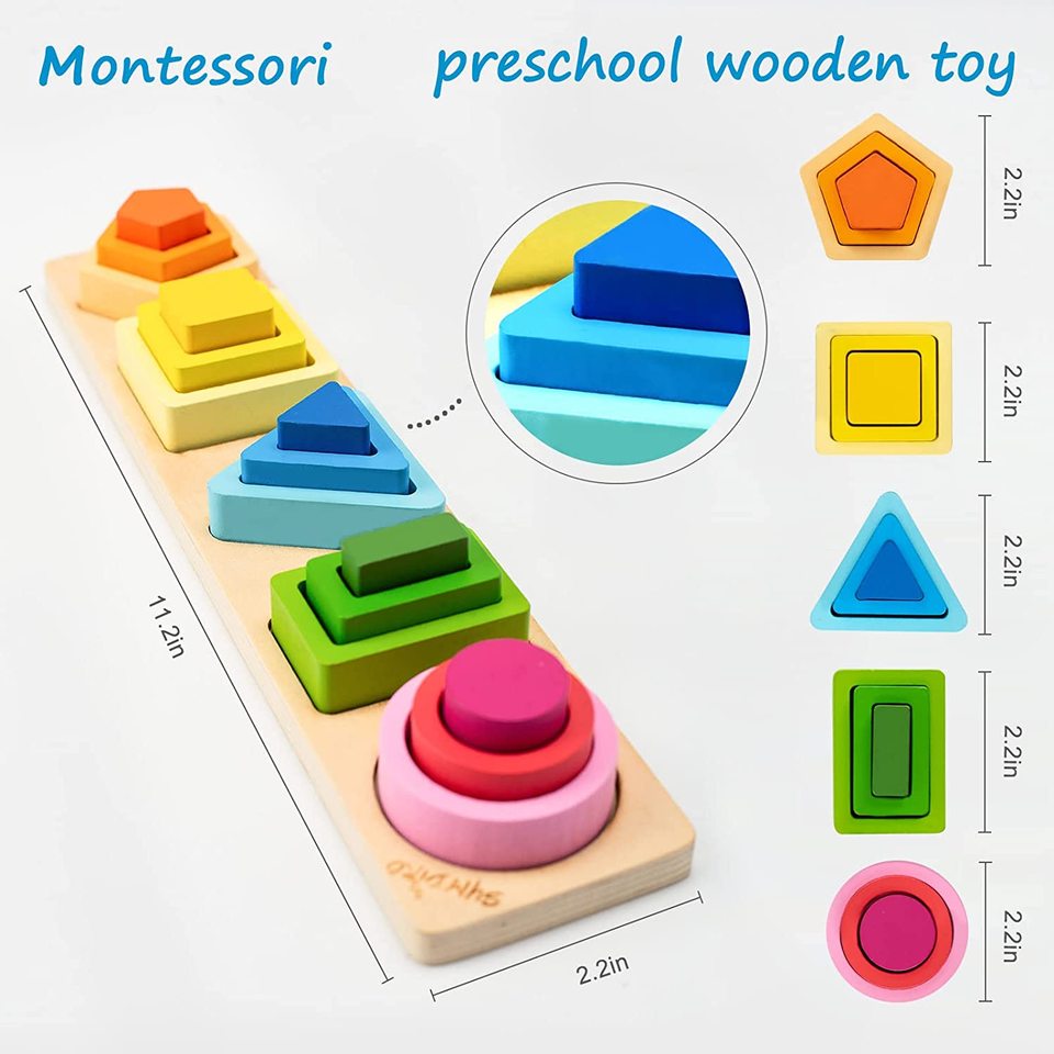 Jeu de Tri pour Enfant - Formes en Bois.
