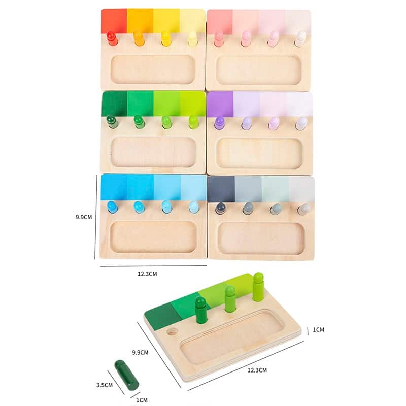 Un ensemble de Jeux de Pions en Bois - Assemblage des Couleurs pour l'assemblage des couleurs.