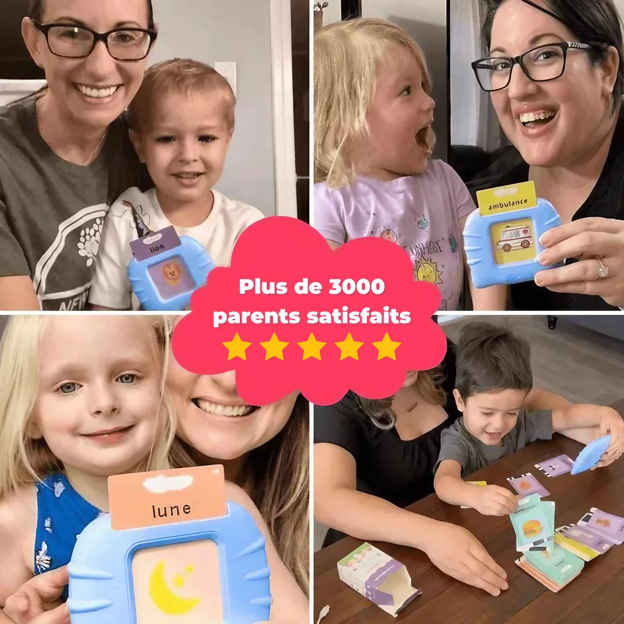Plus de 3 000 parents satisfaits avec Mes Premiers Mots - Lecteur de Cartes Éducatives pour Enfants.