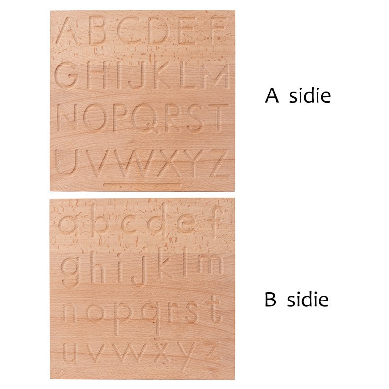 plateau bois lettres montessori  pieces