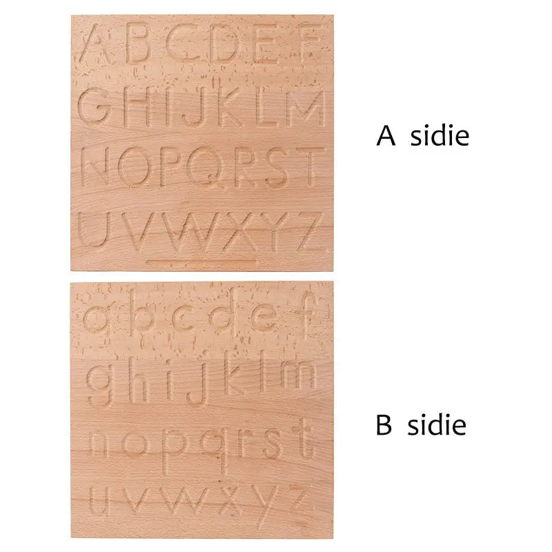 plateau bois lettres montessori  pieces