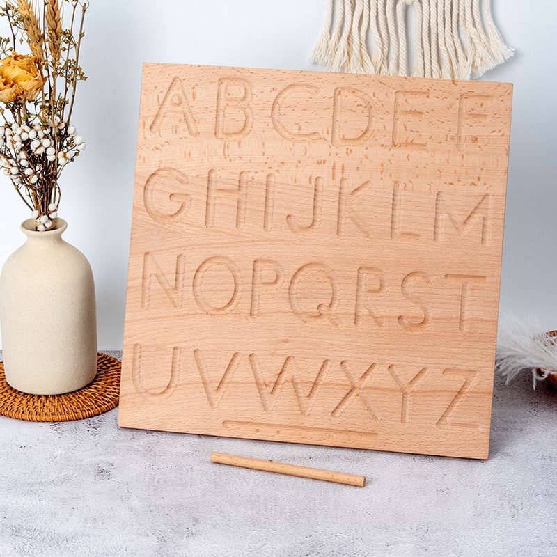 plateau bois lettres montessori lettrage